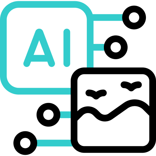 Icon representing AI-driven image processing or generation.