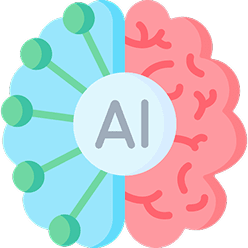 AI brain illustration with circuits and neurons.